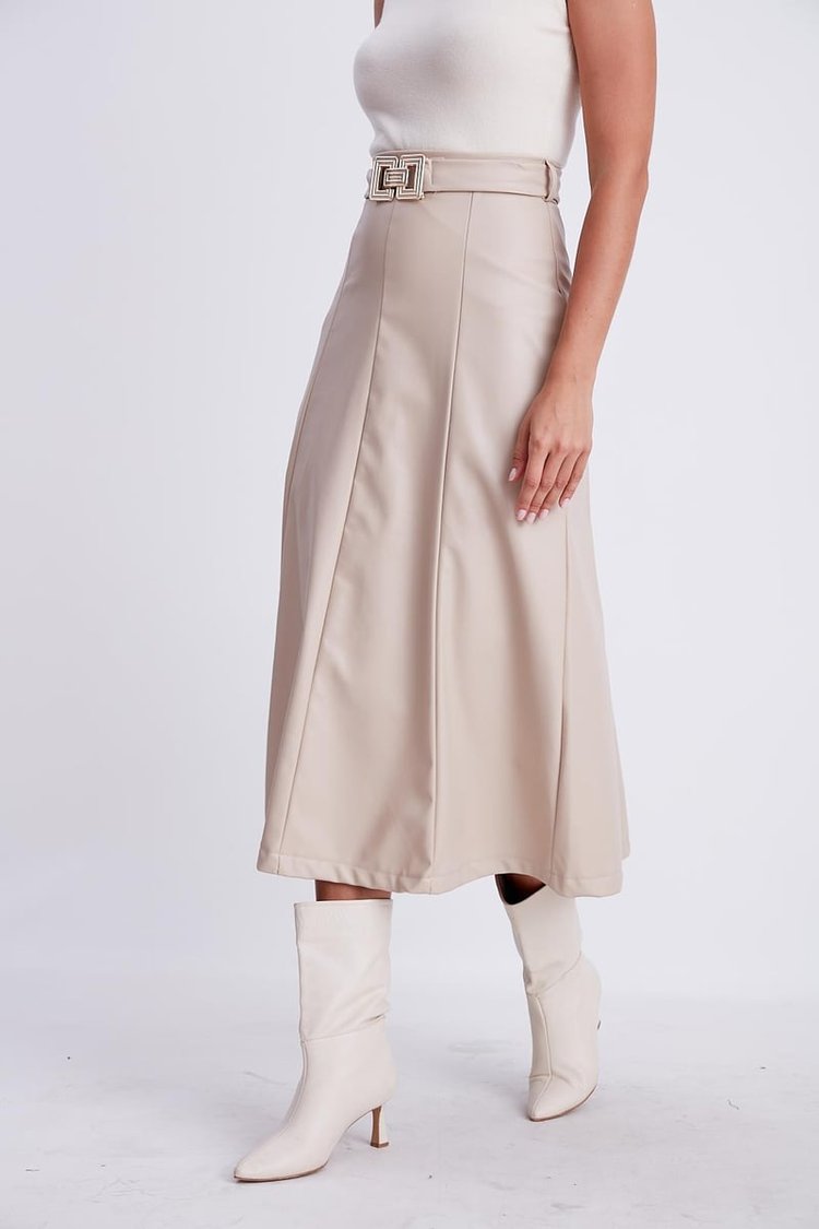 FAUXY MIDI SKIRT