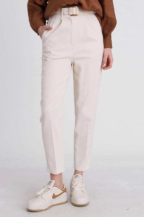 BELTED CROPPED PANTS