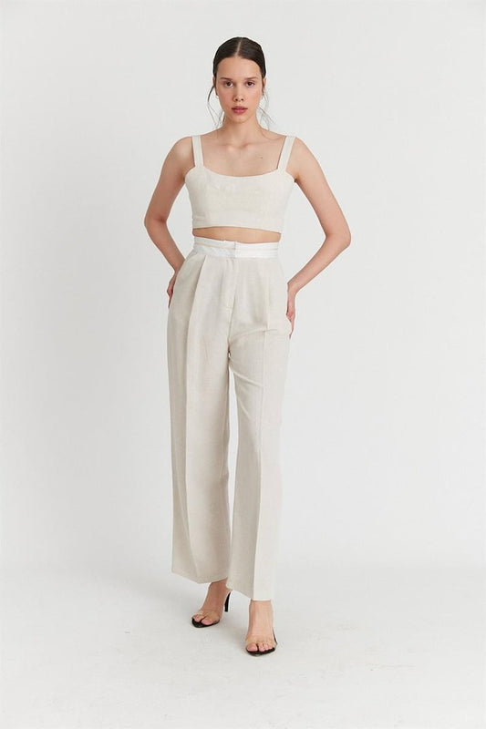 TRIM WAIST PANTS